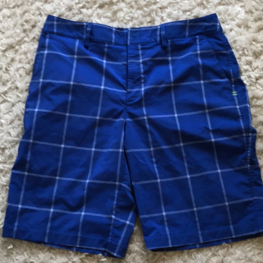 Men's Blue Plaid Shorts